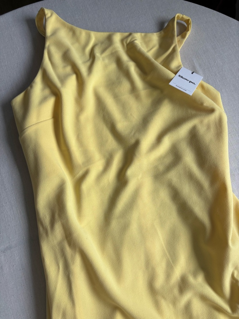 NWT Showpo Indi Maxi Dress Butter Yellow Boat Neck Bodycon Size 14 - Picture 8 of 9